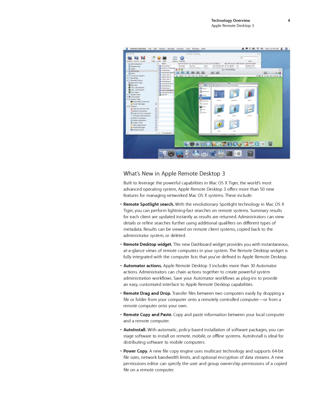 Apple ARD31 manual What’s New in Apple Remote Desktop 