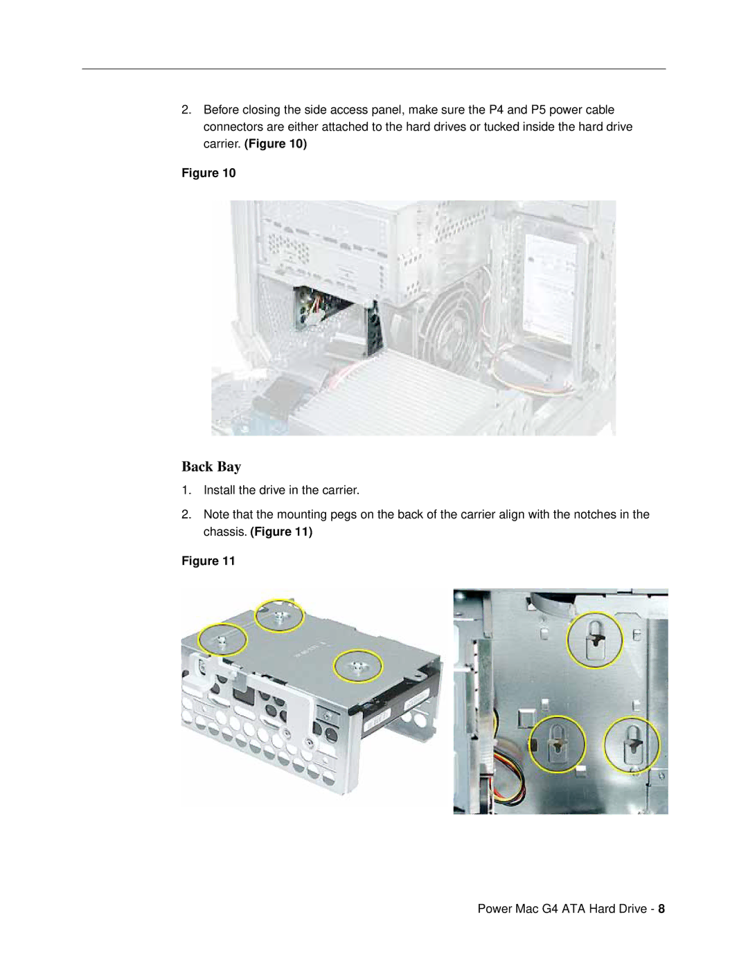 Apple warranty Install the drive in the carrier Power Mac G4 ATA Hard Drive 