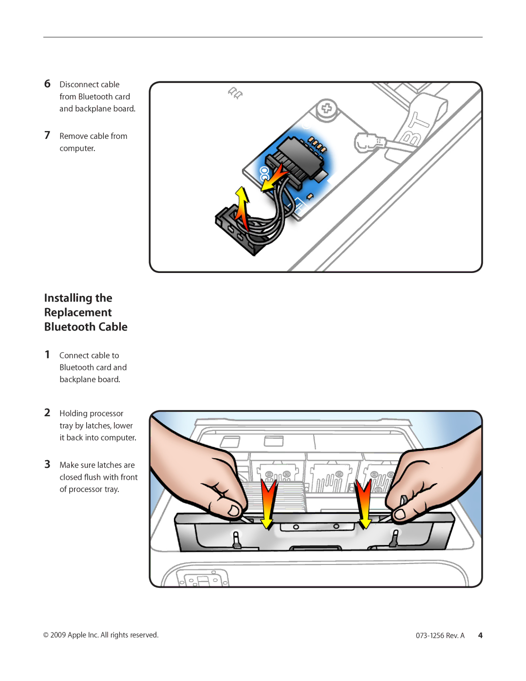 Apple warranty Installing Replacement Bluetooth Cable, Remove cable from computer 