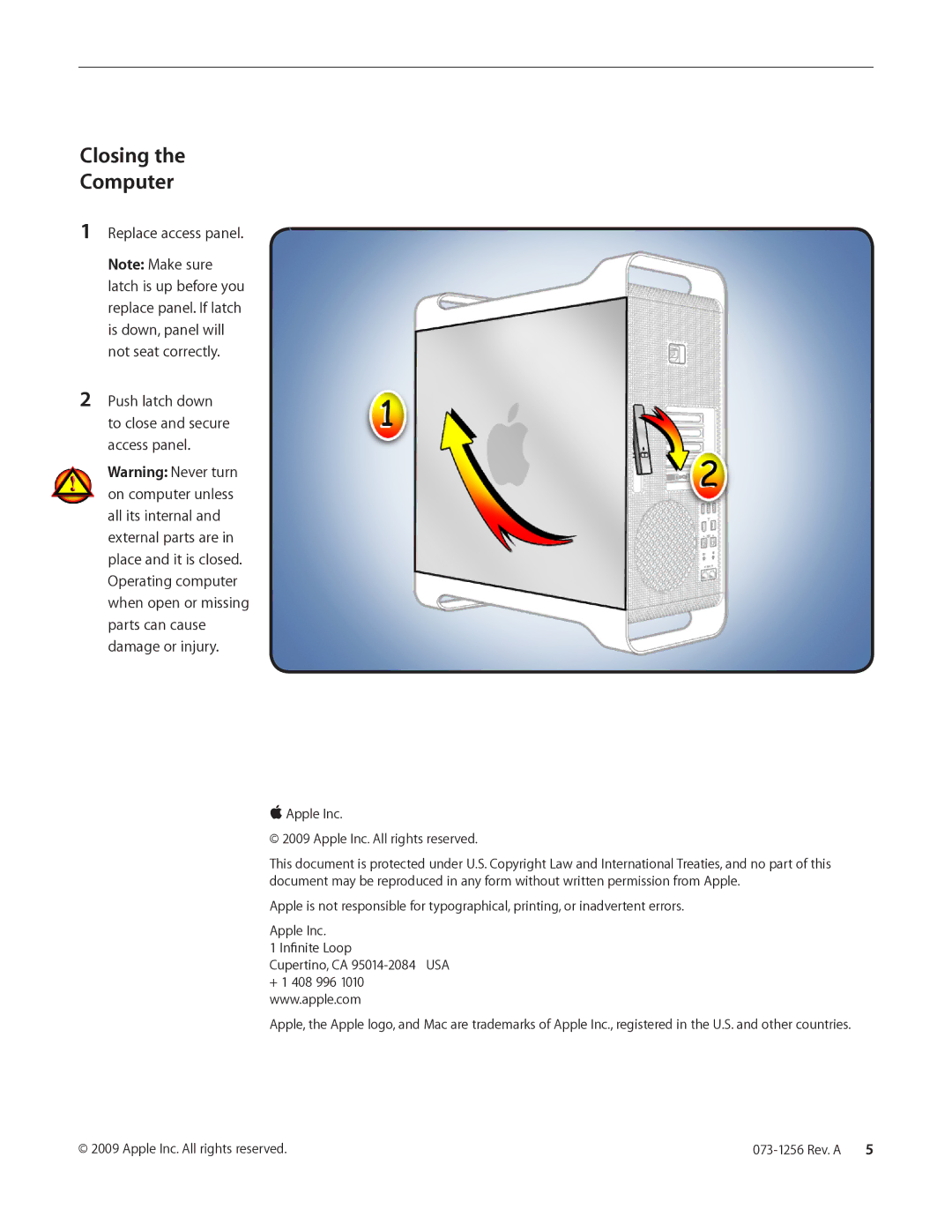 Apple Bluetooth Cable warranty Closing Computer, Replace access panel 