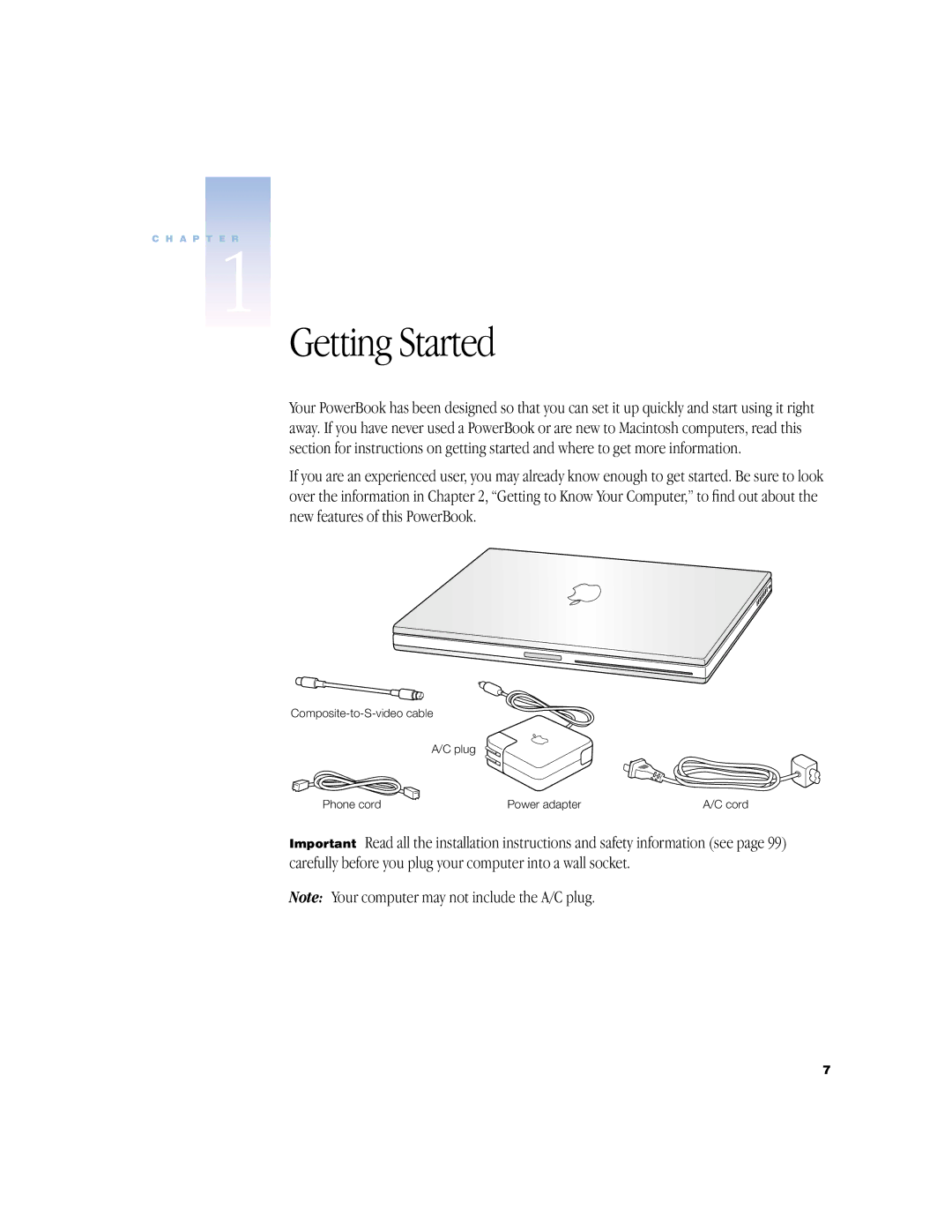 Apple BookG4 Computer manual Getting Started 