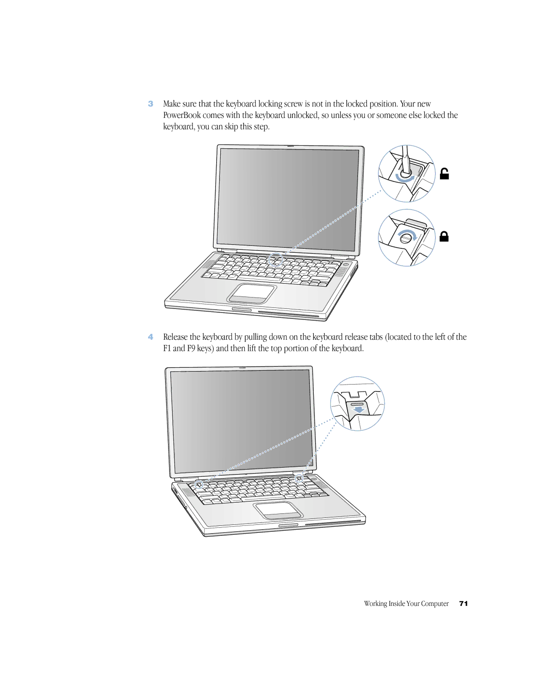 Apple BookG4 Computer manual Working Inside Your Computer 