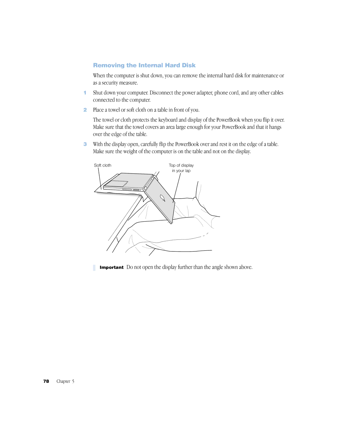 Apple BookG4 Computer manual Removing the Internal Hard Disk 