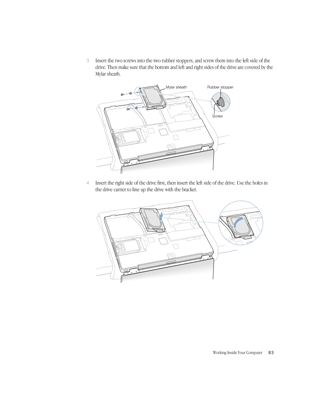 Apple BookG4 Computer manual Mylar sheath 