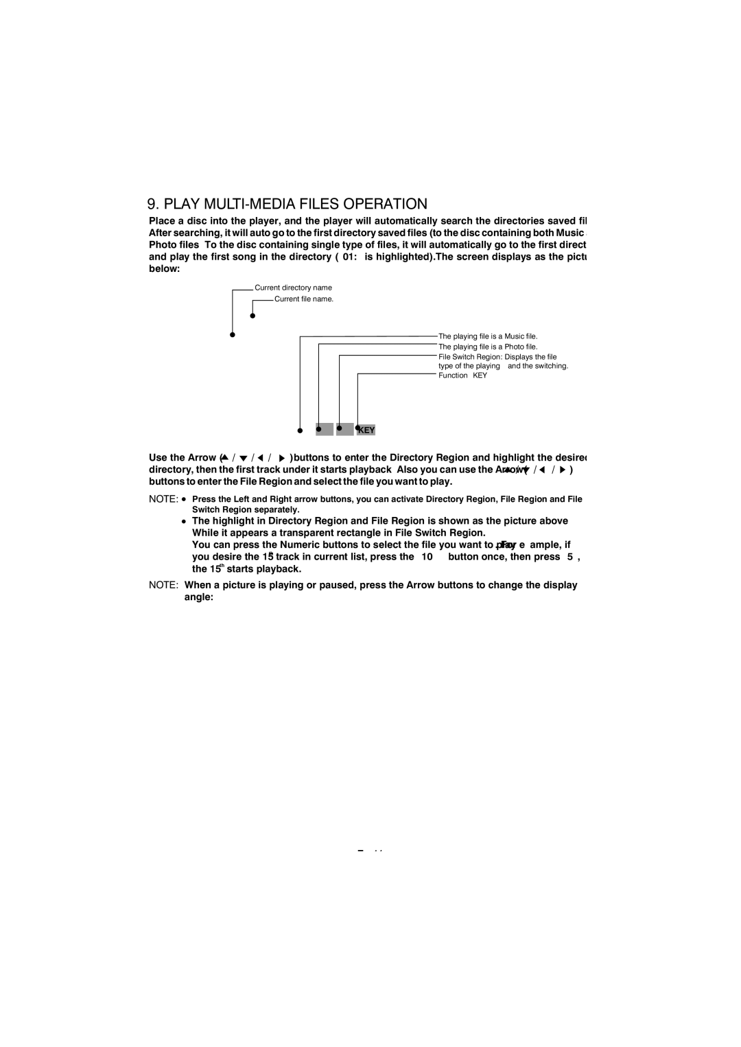 Apple BV9150 user manual Play MULTI-MEDIA Files Operation 