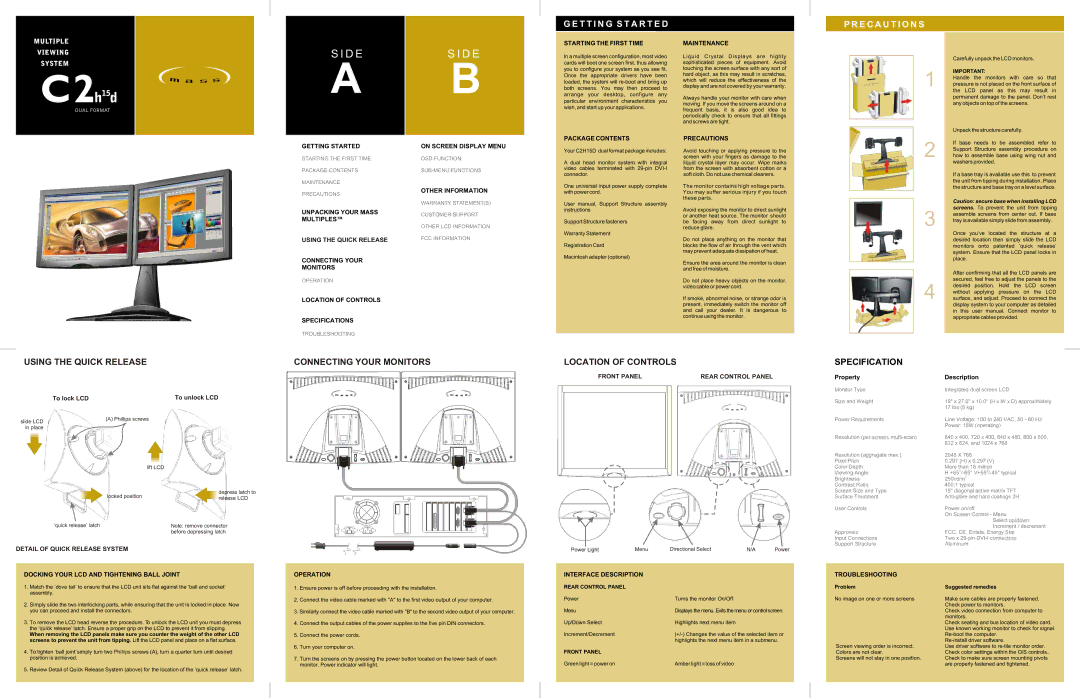 Apple C2h15d specifications T T I N G S T a R T E D, E C a U T I O N S 