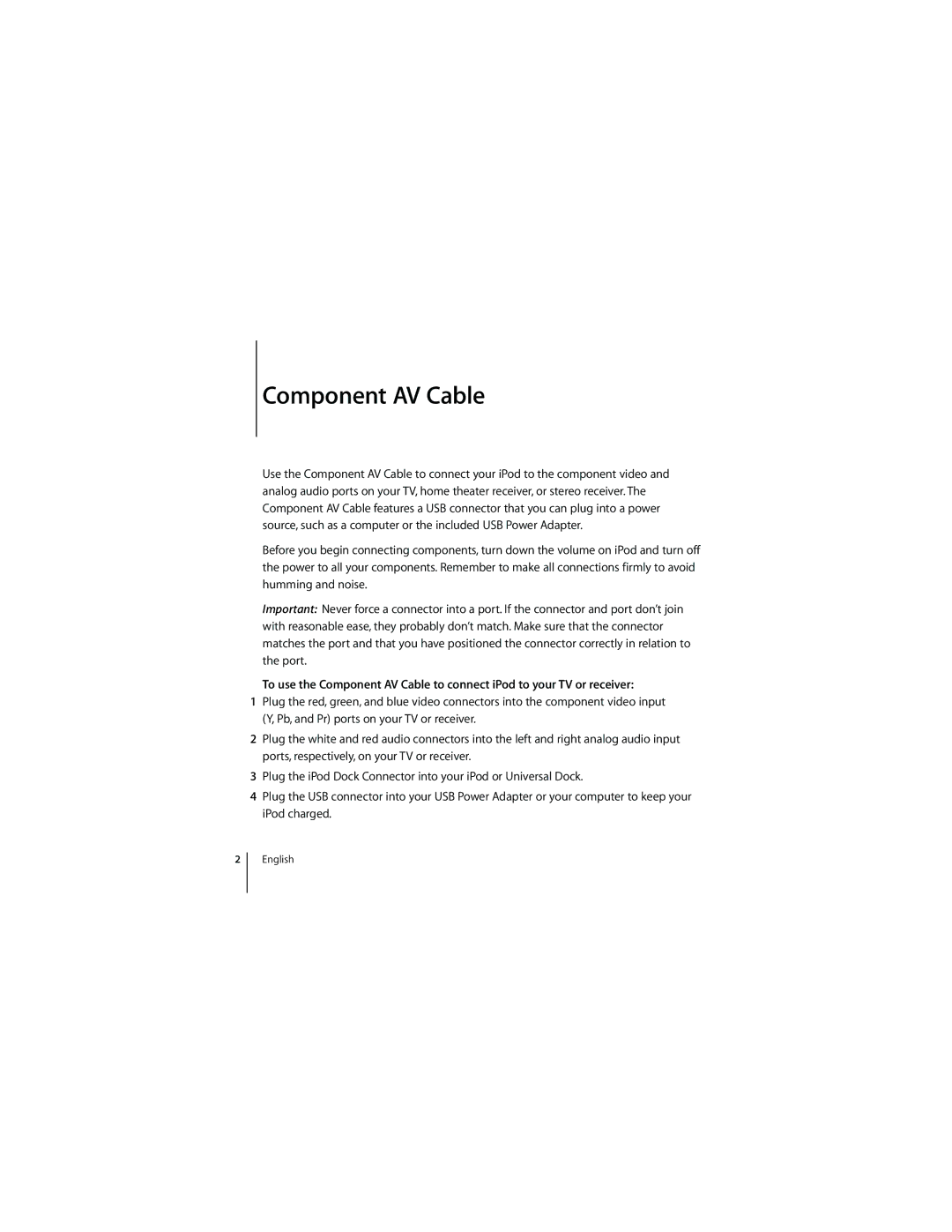 Apple Component AV Cable manual 