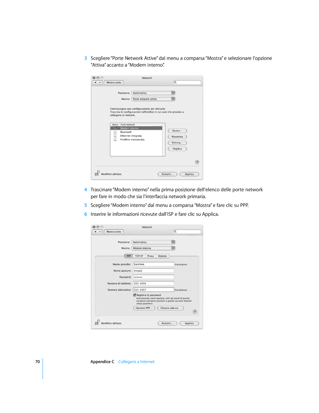 Apple Computer Accessories manual Appendice C Collegarsi a Internet 