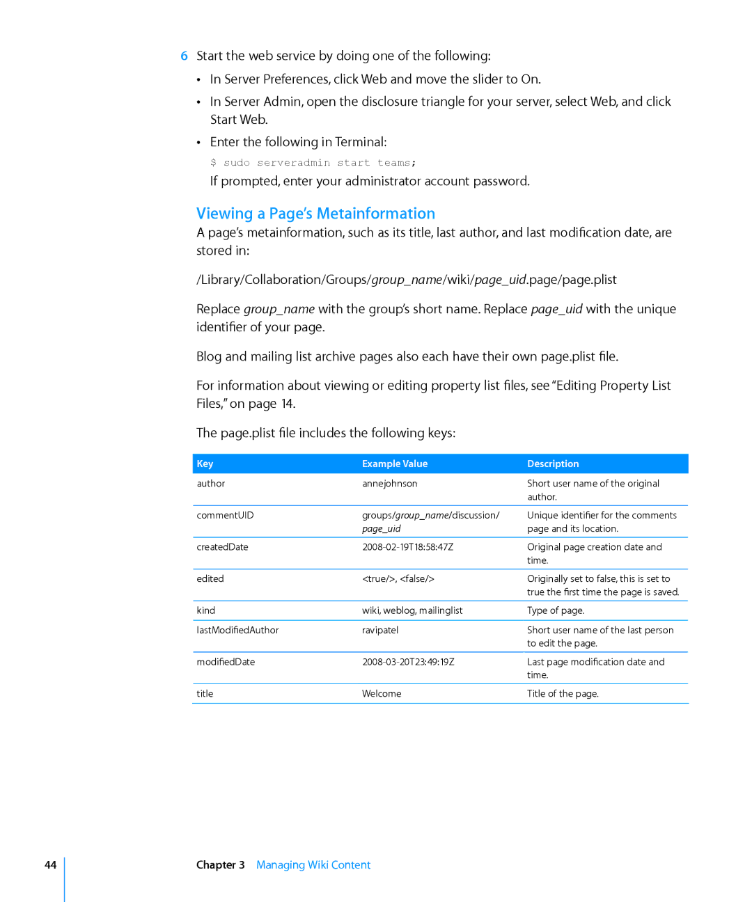 Apple Computer Hardware manual Viewing a Page’s Metainformation, Pageuid 