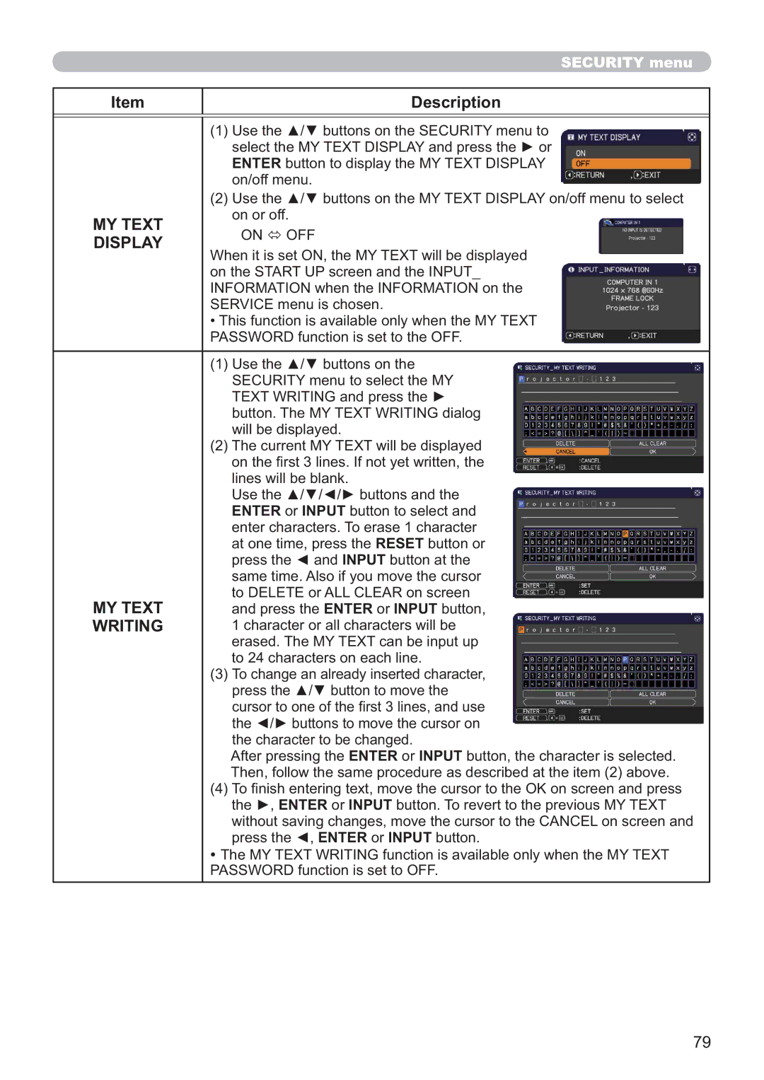 Apple CP-X3021WN, CP-X2521WN, CP-X2021WN user manual MY Text, Writing 