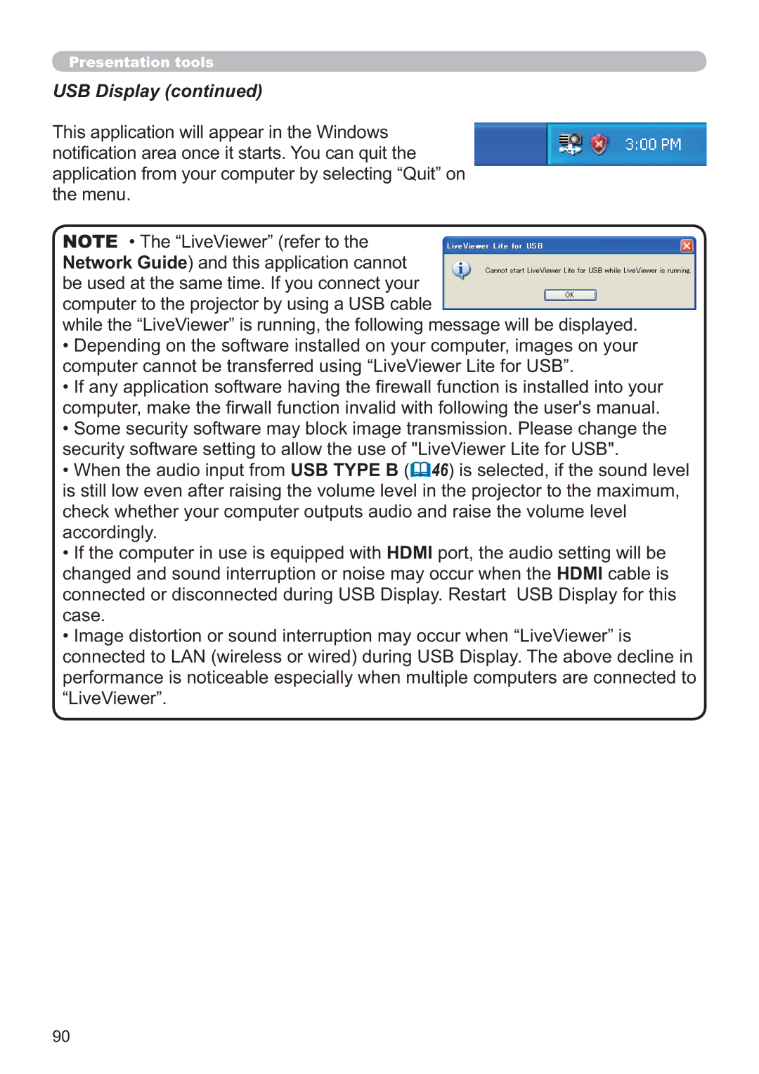 Apple CP-X2521WN, CP-X3021WN, CP-X2021WN user manual USB Display 