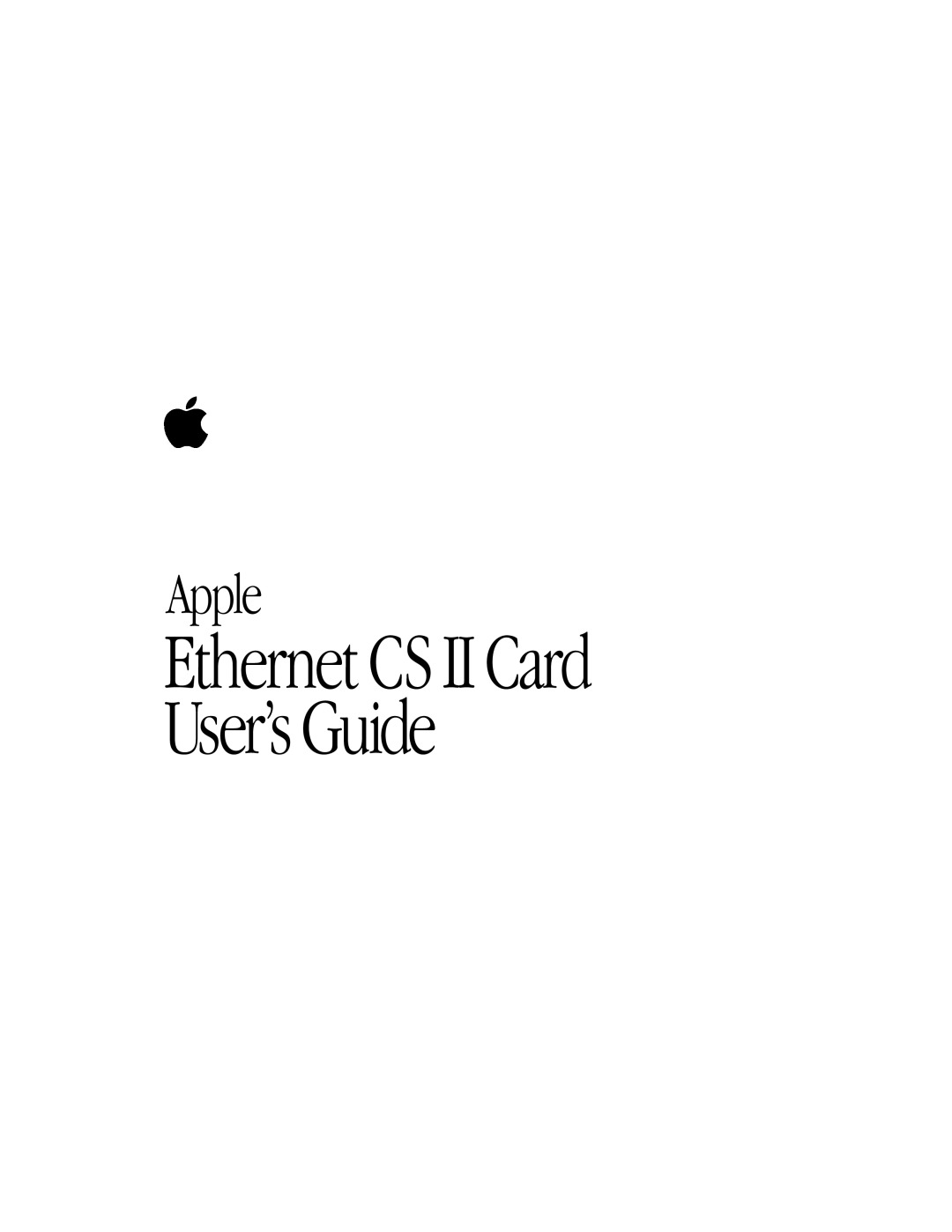 Apple warranty Apple, Ethernet CS II Card User’s Guide 