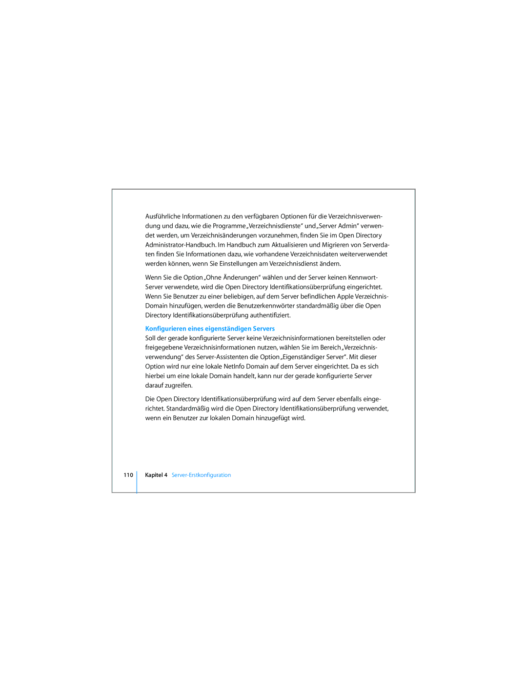 Apple D019-0740-A / 21.07.065 manual Konfigurieren eines eigenständigen Servers 