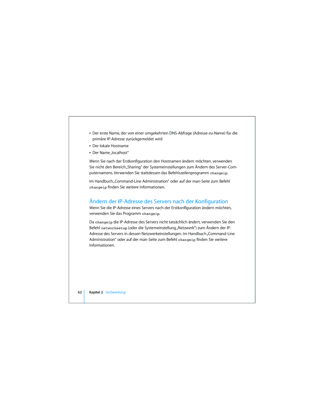 Apple D019-0740-A / 21.07.065 manual Ändern der IP-Adresse des Servers nach der Konfiguration 