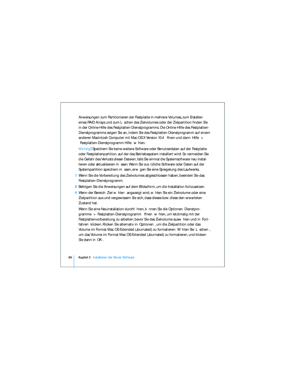 Apple D019-0740-A / 21.07.065 manual Kapitel 3 Installieren der Server-Software 