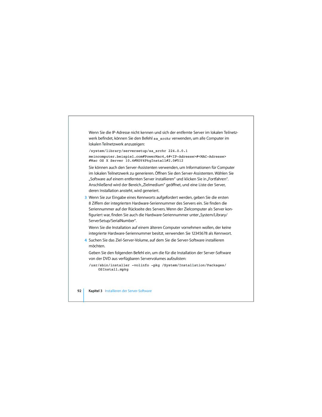 Apple D019-0740-A / 21.07.065 manual Kapitel 3 Installieren der Server-Software 
