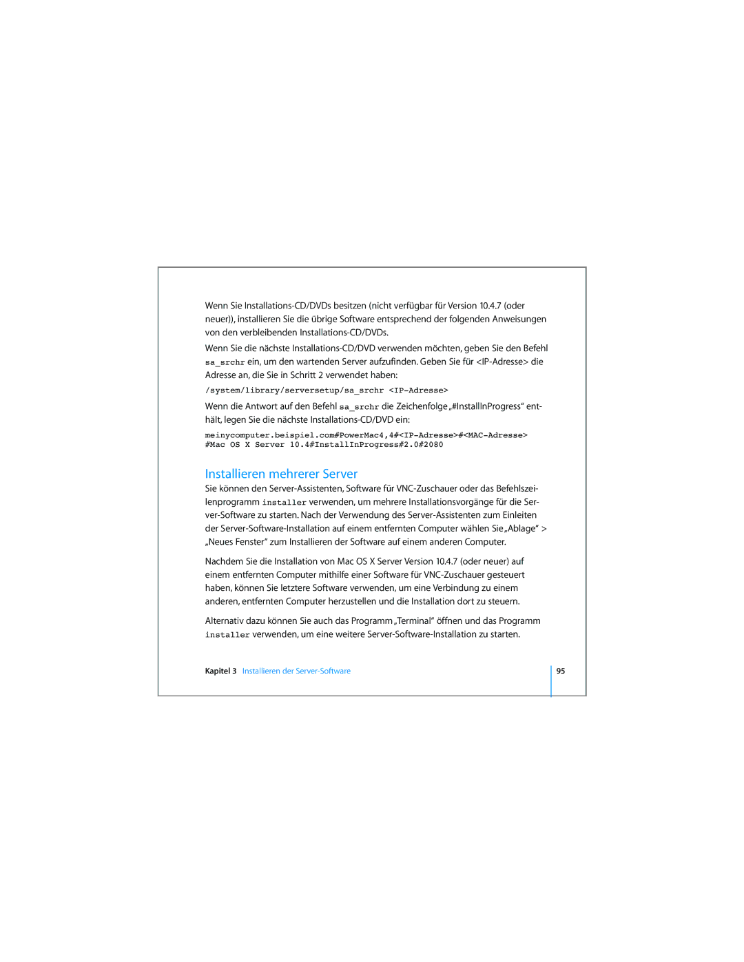 Apple D019-0740-A / 21.07.065 manual Installieren mehrerer Server 