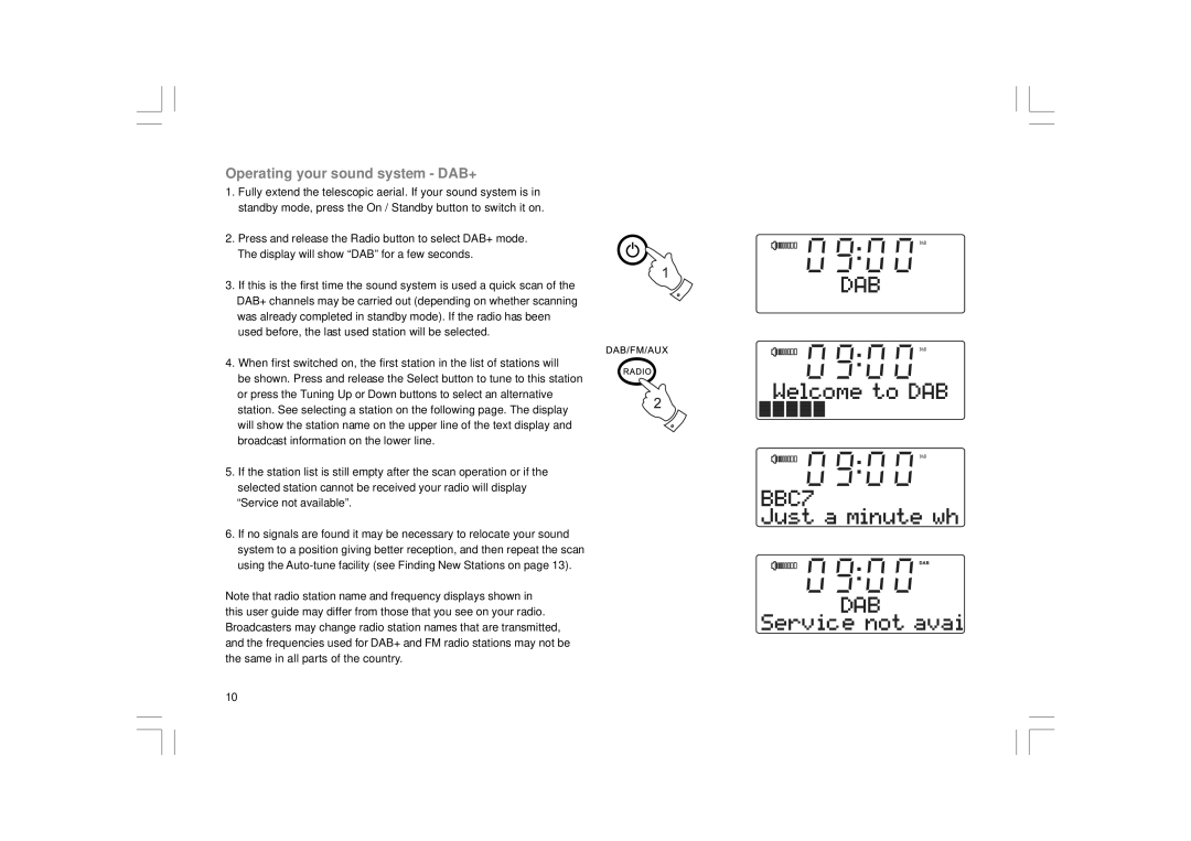 Apple DDR-43+ manual Operating your sound system DAB+ 