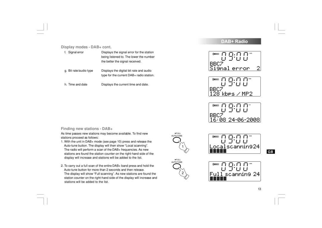 Apple DDR-43+ manual Finding new stations DAB+ 