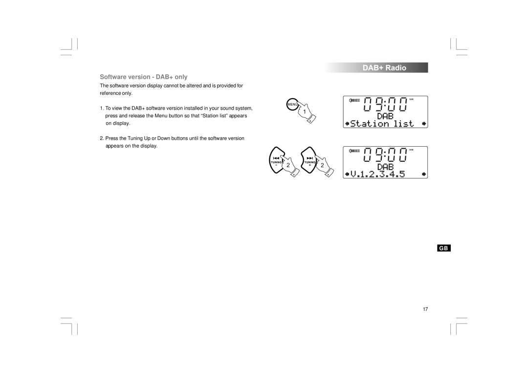 Apple DDR-43+ manual Software version DAB+ only 