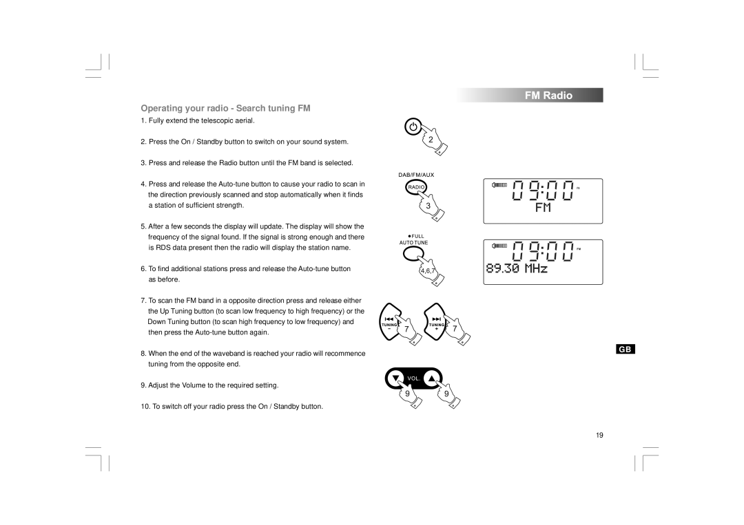 Apple DDR-43+ manual Operating your radio Search tuning FM 