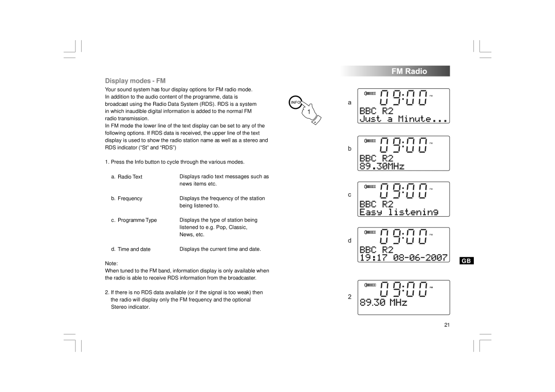 Apple DDR-43+ manual Display modes FM 