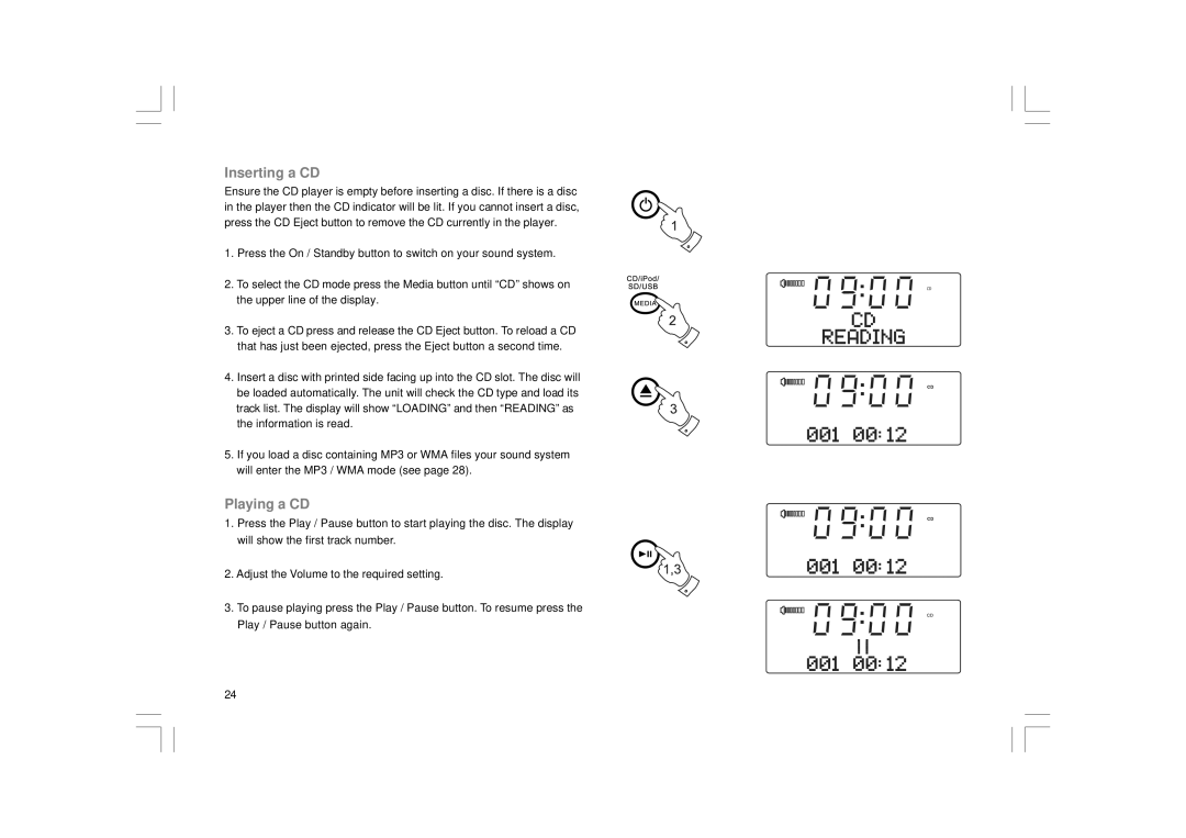 Apple DDR-43+ manual Inserting a CD, Playing a CD 