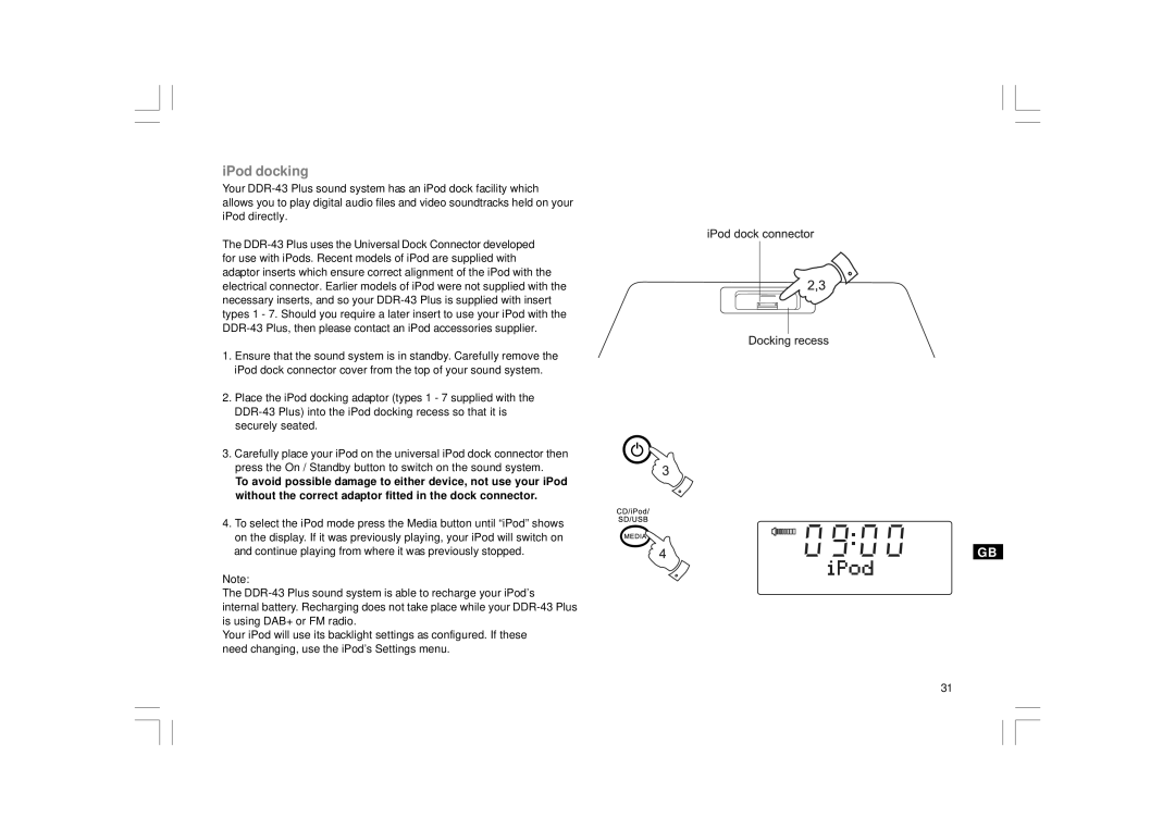 Apple DDR-43+ manual IPod docking 