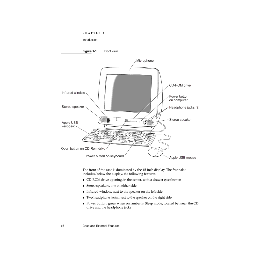 Apple Desktop Computer manual Front view 