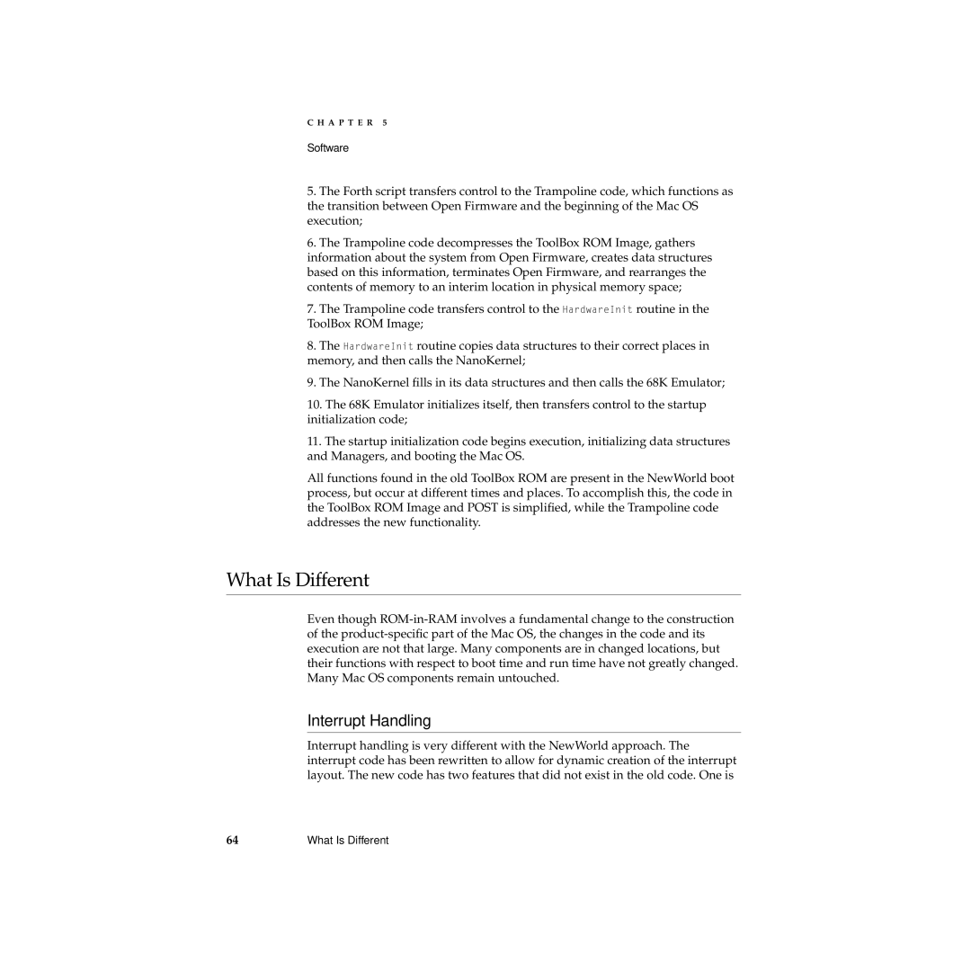 Apple Desktop Computer manual What Is Different, Interrupt Handling 