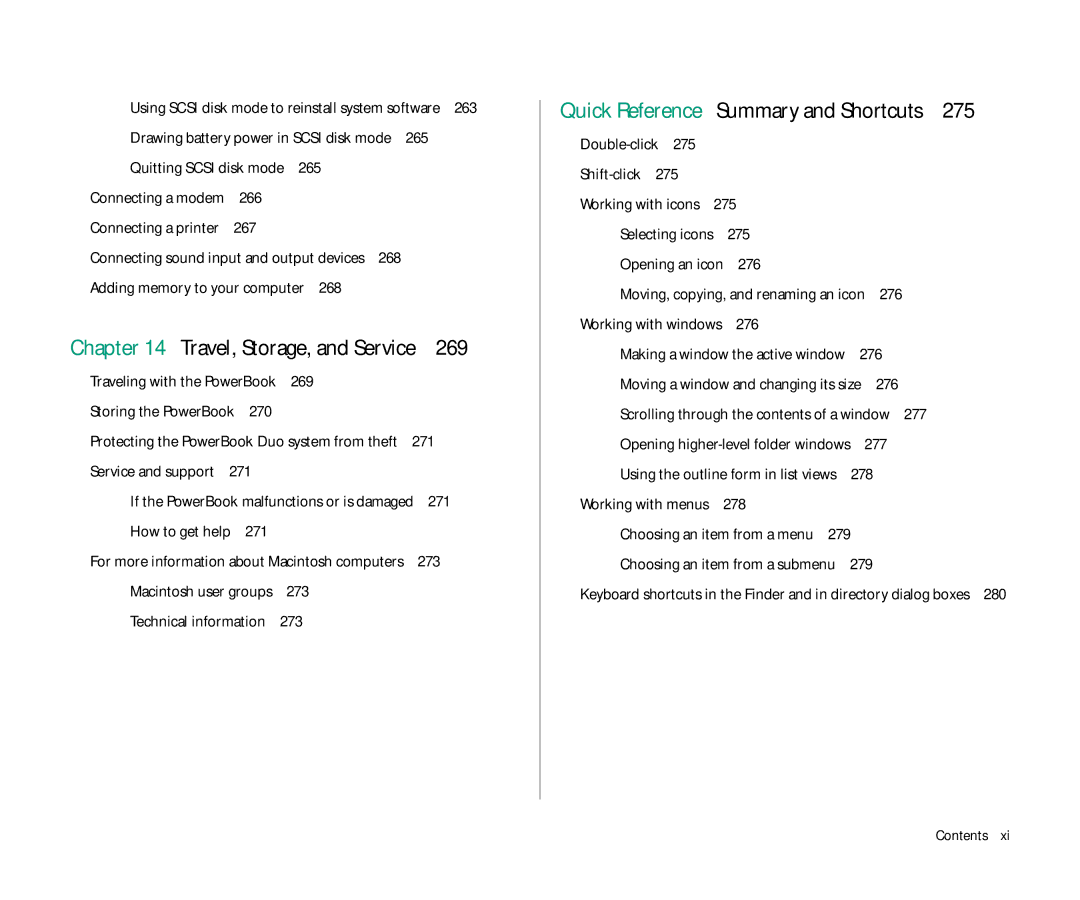 Apple Duo 270C manual Quick Reference 