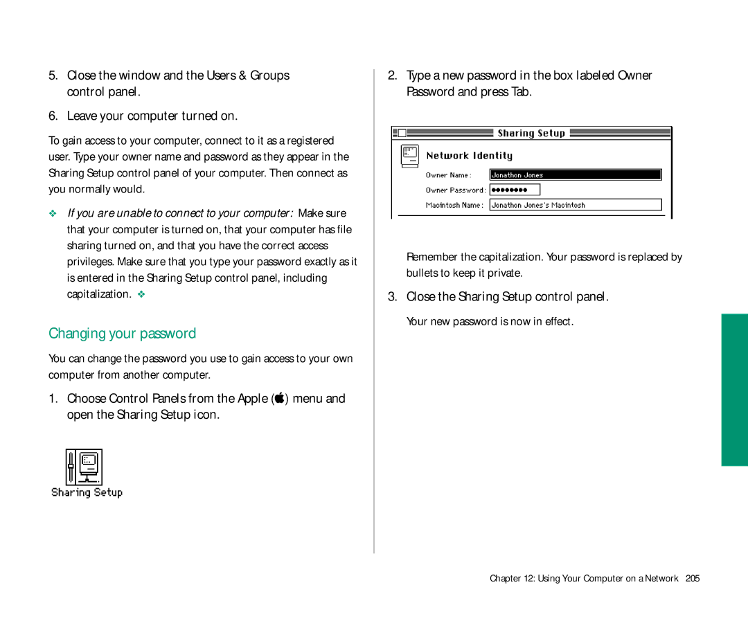 Apple Duo 270C manual Changing your password 