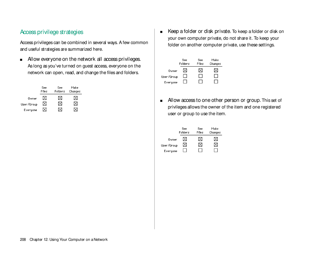Apple Duo 270C manual Access privilege strategies 