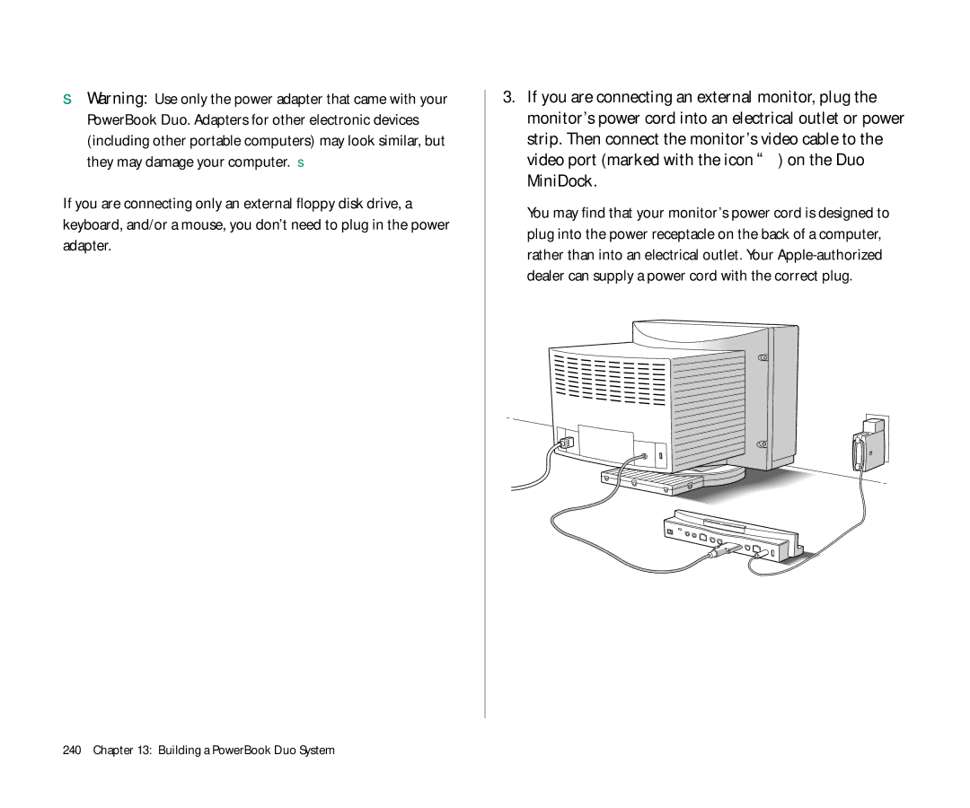 Apple Duo 270C manual MiniDock 