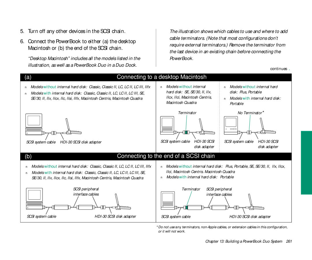 Apple Duo 270C manual Turn off any other devices in the Scsi chain 