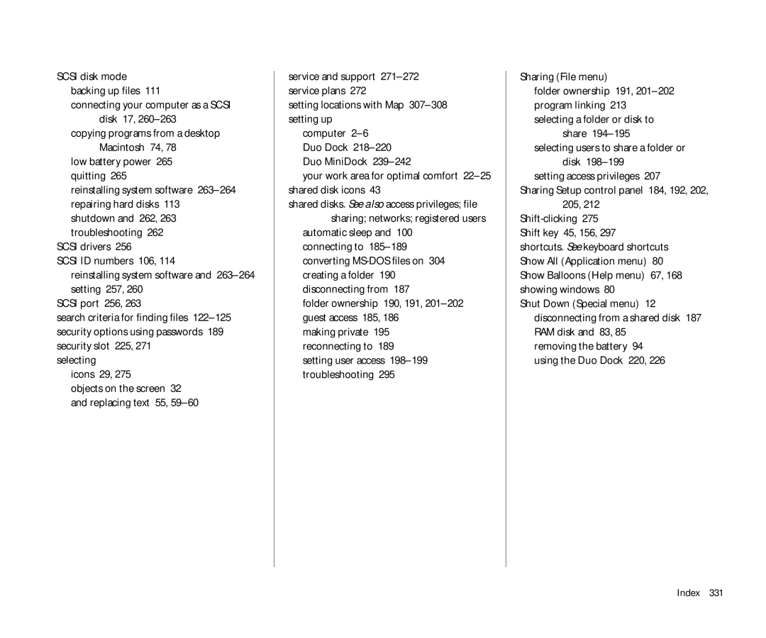 Apple Duo 270C manual Sharing File menu, Connecting your computer as a Scsi disk 17, Selecting icons 29 