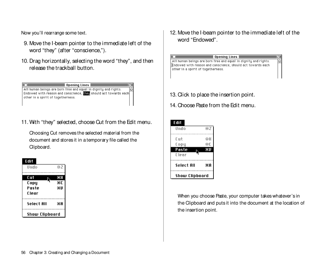 Apple Duo 270C manual Now you’ll rearrange some text 