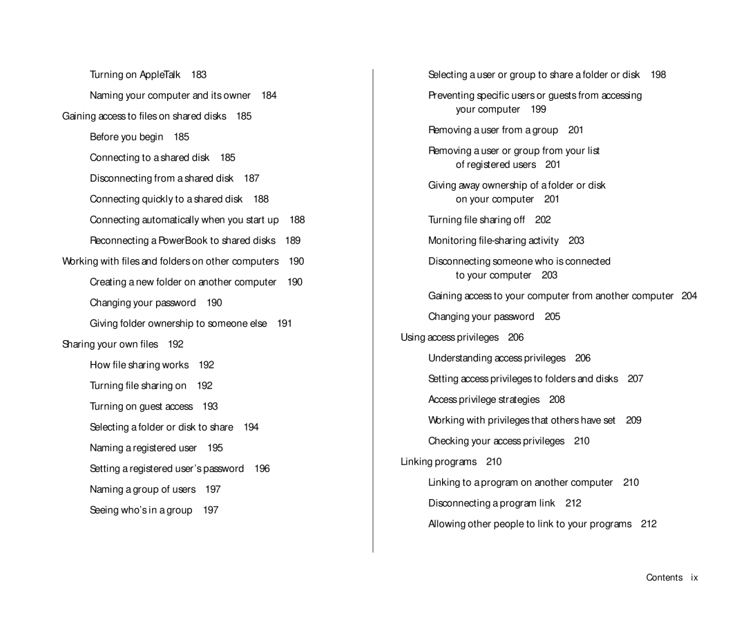 Apple Duo 270C manual 184, 185, 187, 188, 190, 192, 194, 195, 197, 198, 202, 206, 207, 208, 209, Linking programs 