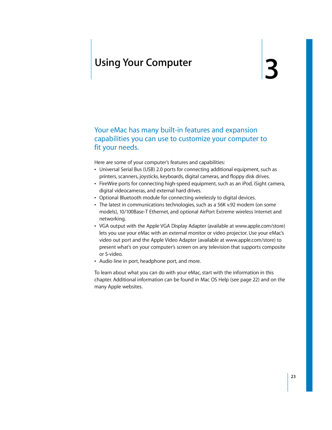 Apple EMac manual Using Your Computer 