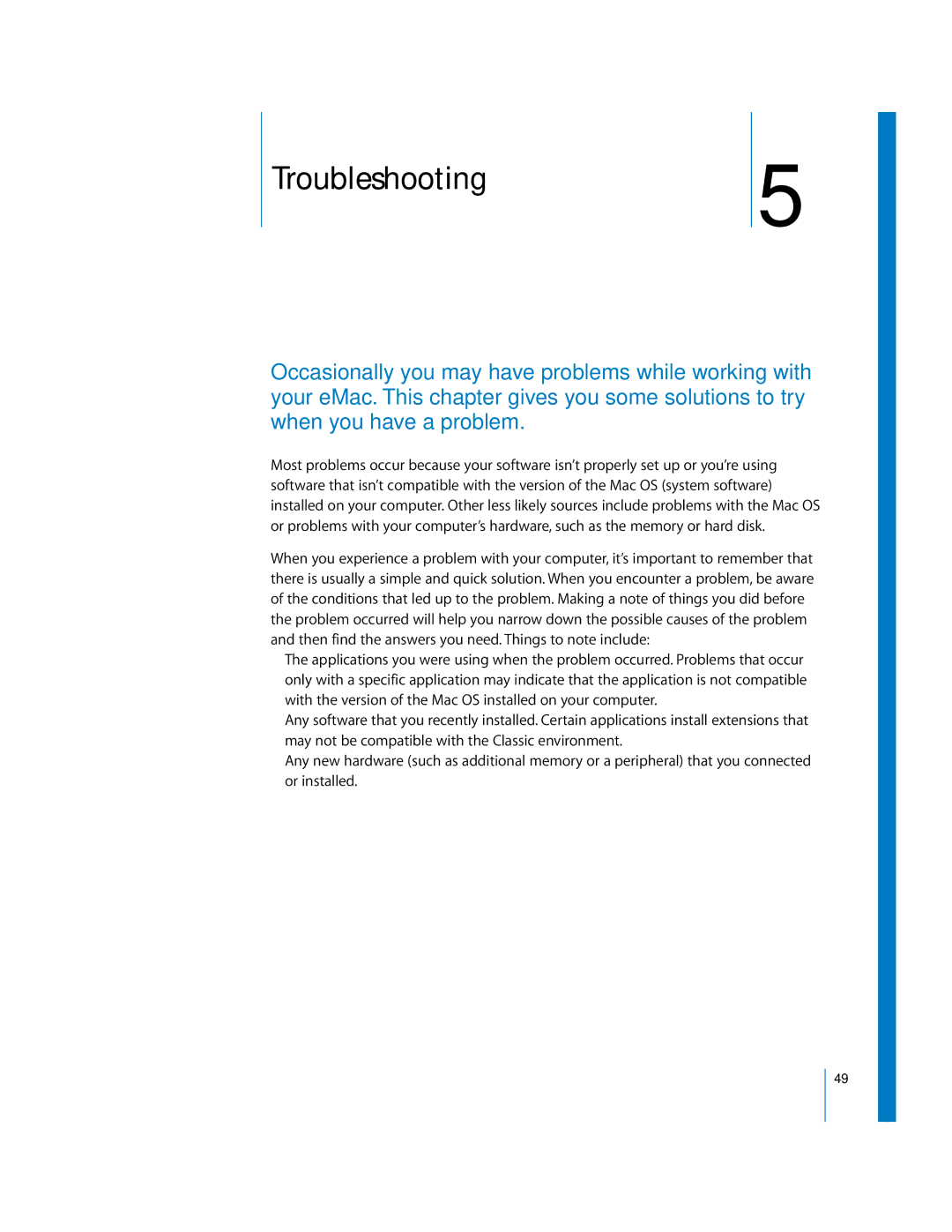 Apple EMac manual Troubleshooting5 