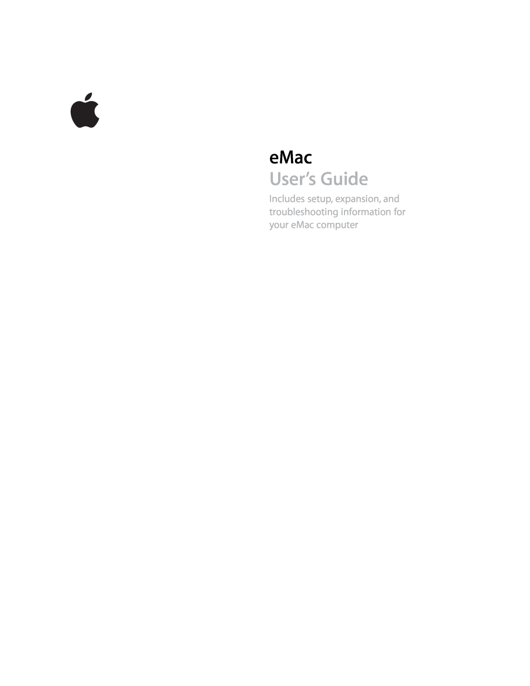 Apple EMac manual eMac, User’s Guide 