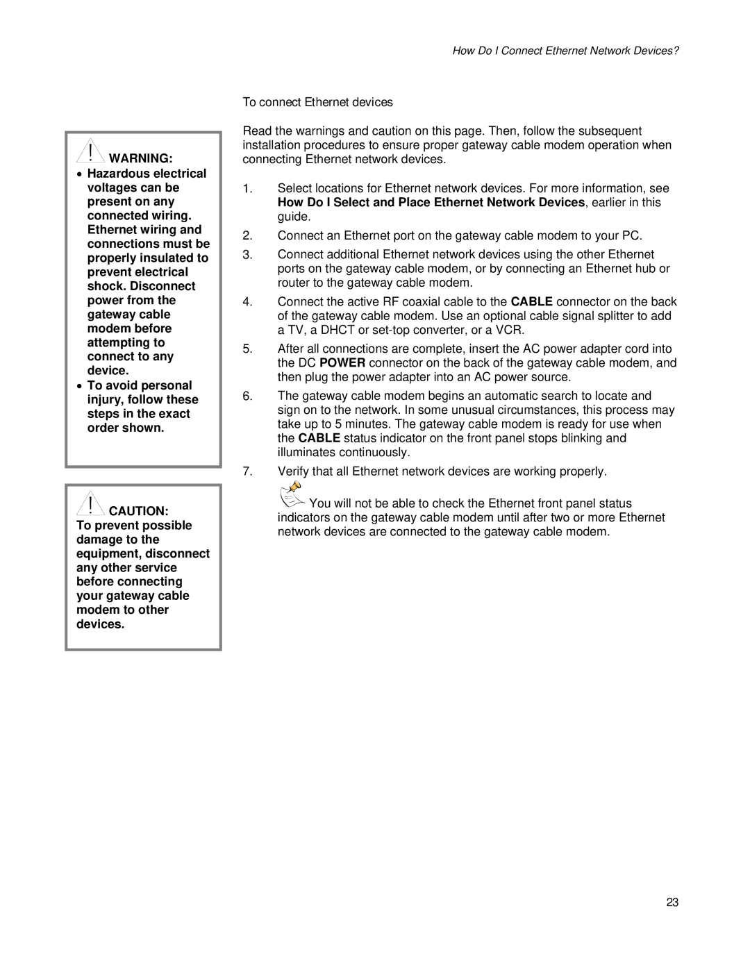 Apple EPR2320TM, DPR2320TM manual To connect Ethernet devices 