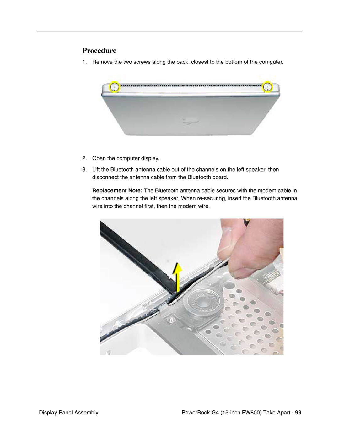 Apple FW800 manual Procedure 