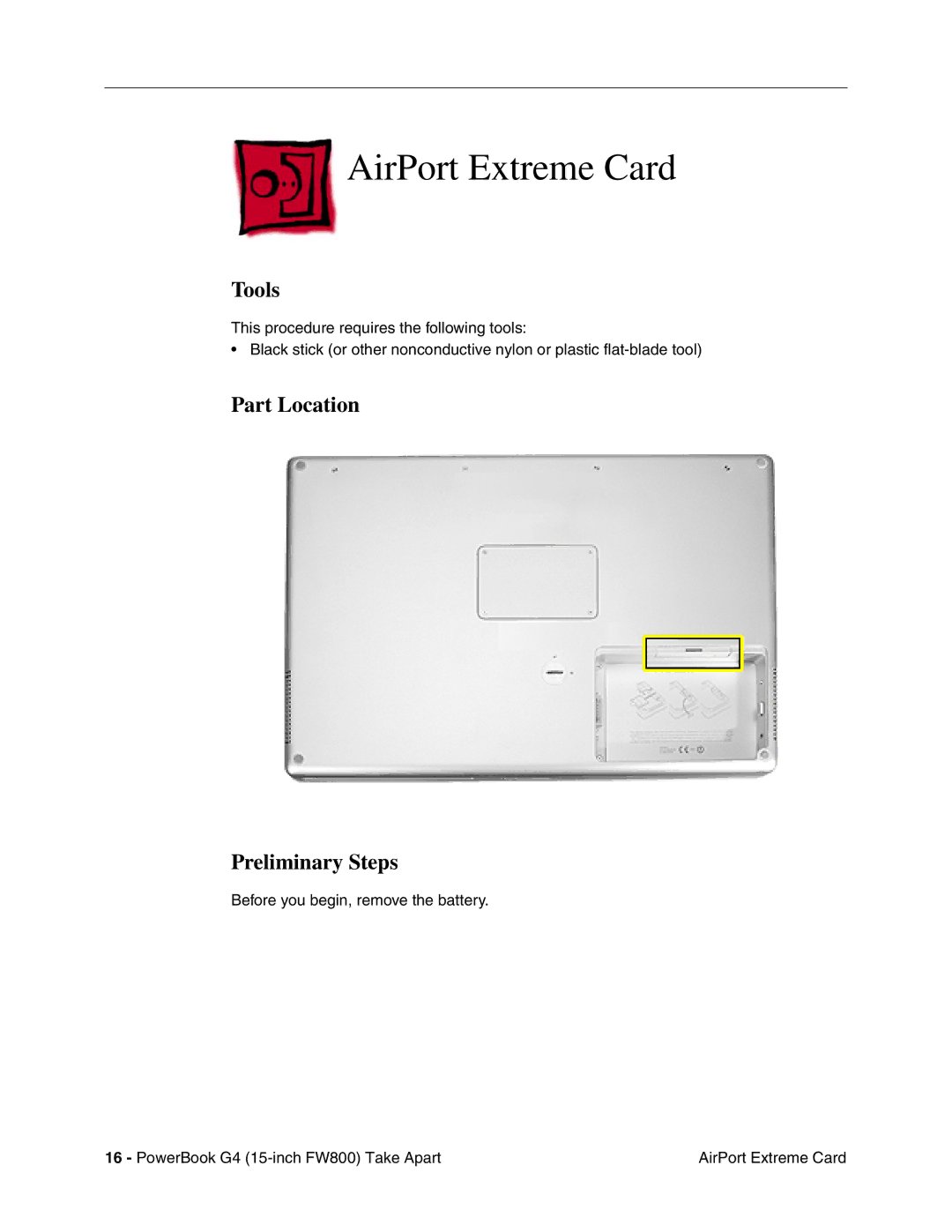 Apple FW800 manual AirPort Extreme Card, Tools 