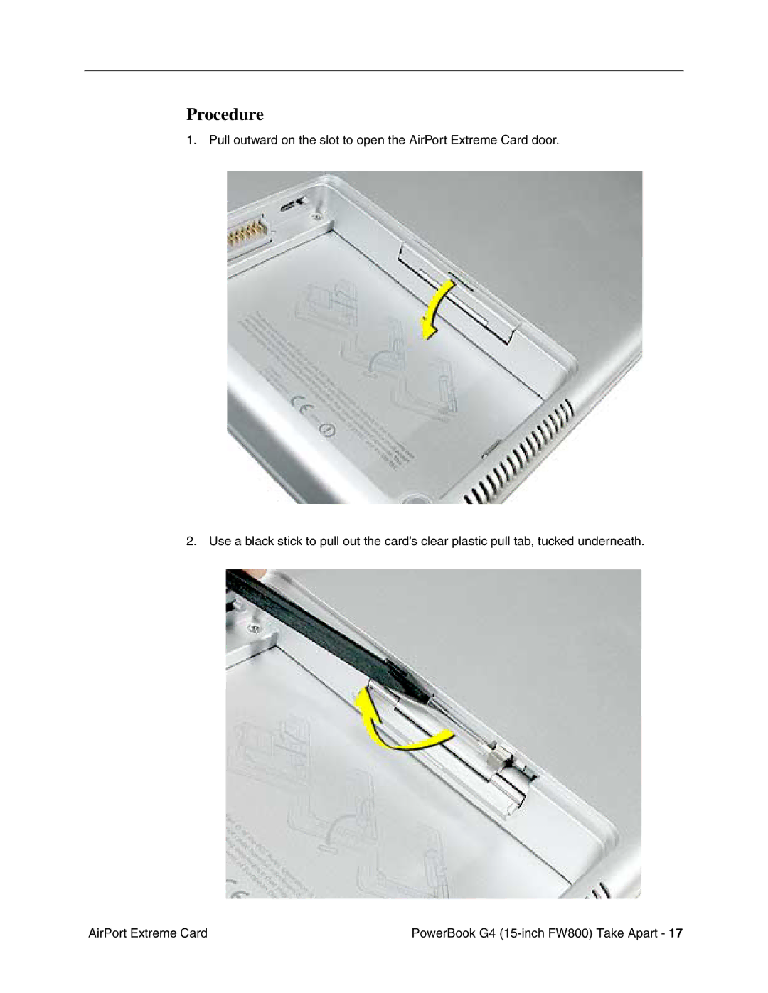 Apple FW800 manual Procedure 