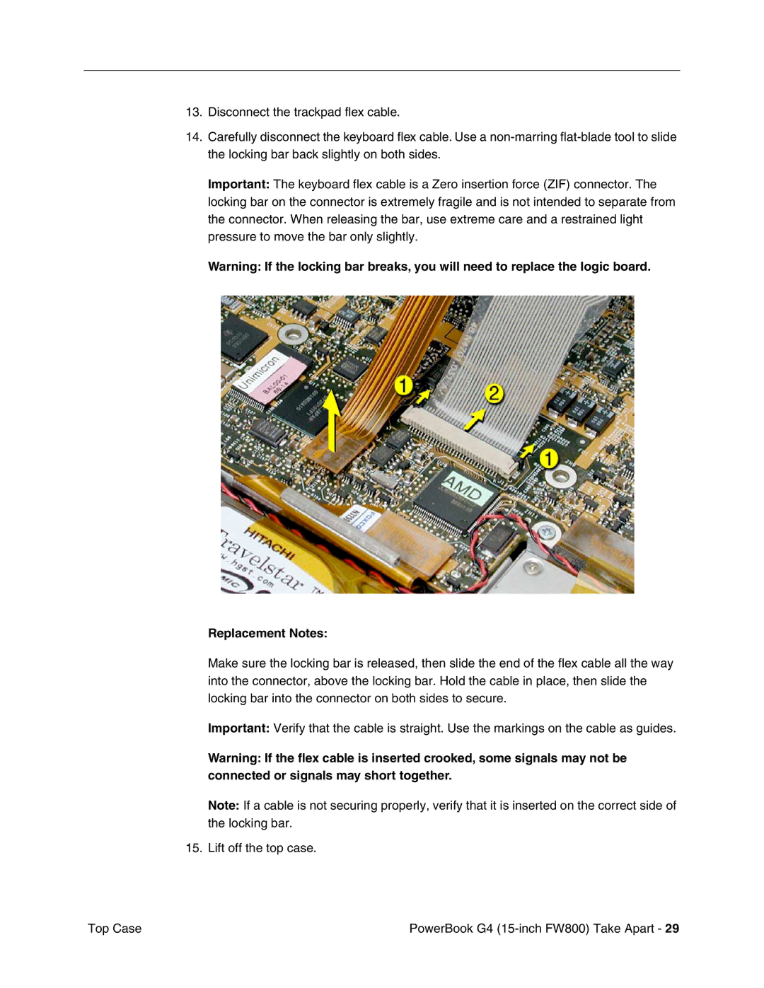 Apple FW800 manual Replacement Notes 