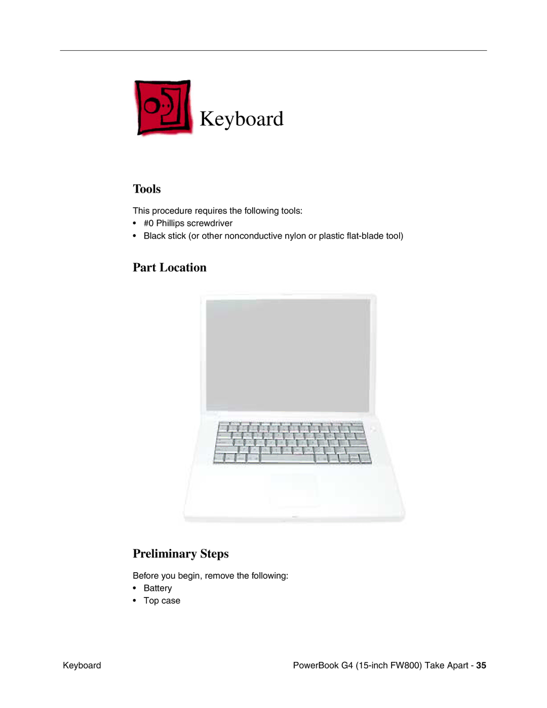 Apple FW800 manual Keyboard, Tools 