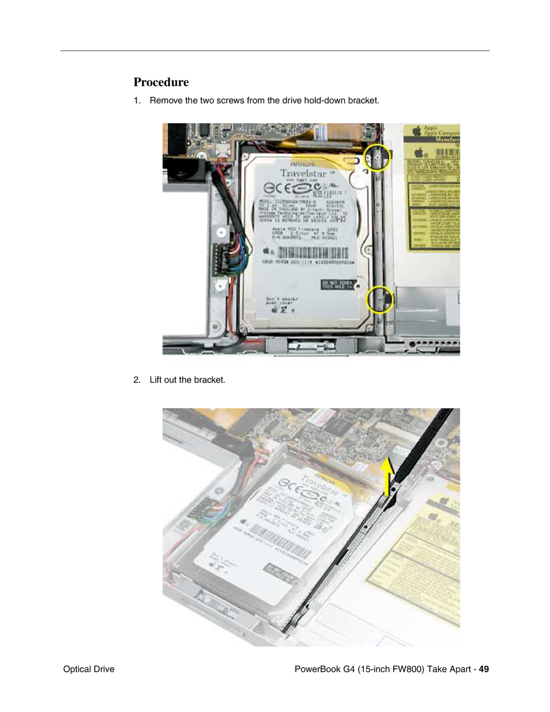 Apple FW800 manual Procedure 