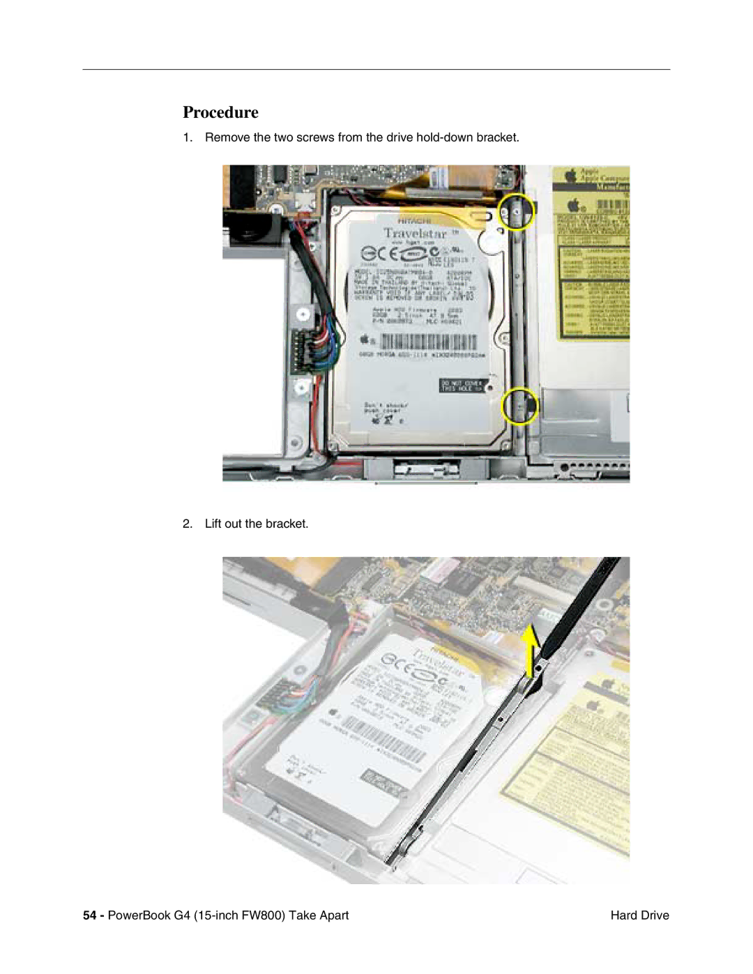 Apple FW800 manual Procedure 