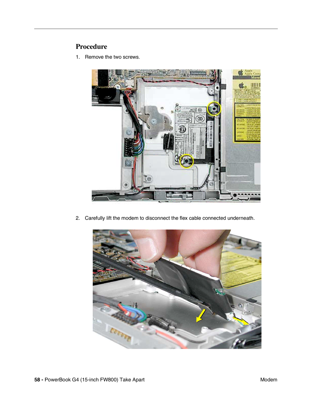 Apple FW800 manual Procedure 